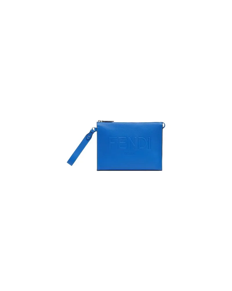 Fendi Flache Pochette Fendi Roma Leather Blue