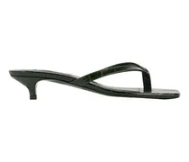 Absatz-Flip-Flops aus Leder in Kroko-Optik