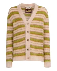 Marni Gestreifter Cardigan Beige