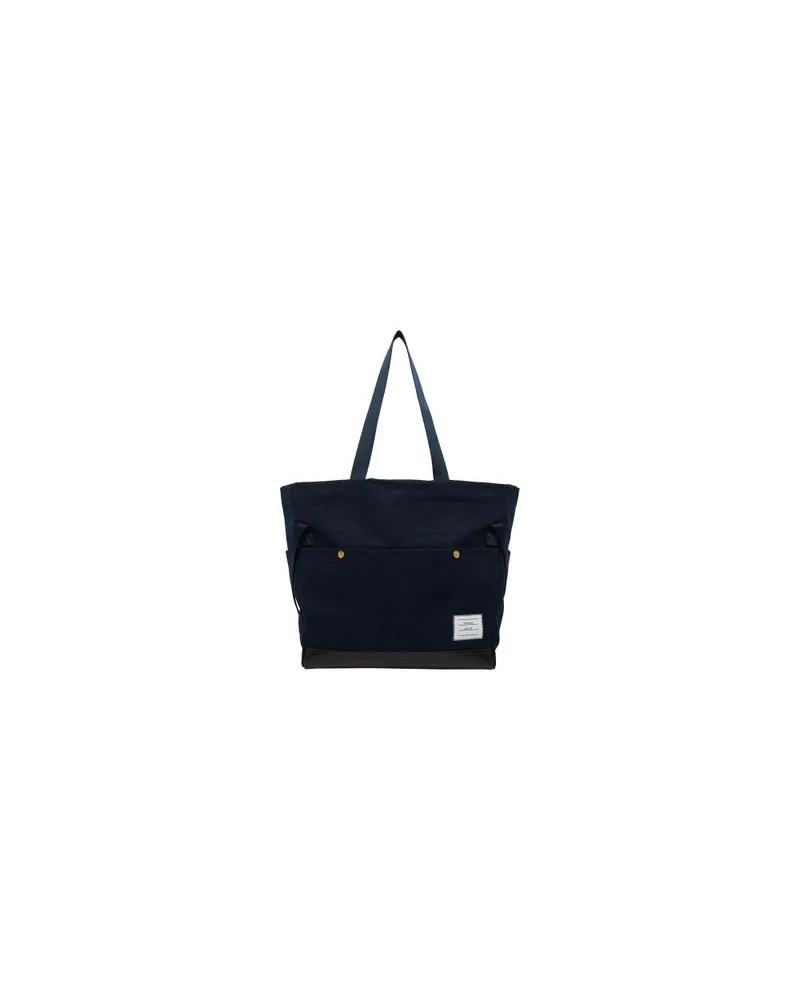 Thom Browne Tote Bag mit Druckknopftasche Navy