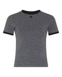 Courrèges Contrast Signatur-T-Shirt Grey