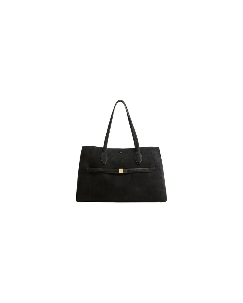 Totême Lounge Tote Bag aus Wildleder Black