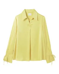 Claudie Pierlot FlieÃŸende Bluse mit offenem Kragen Yellow