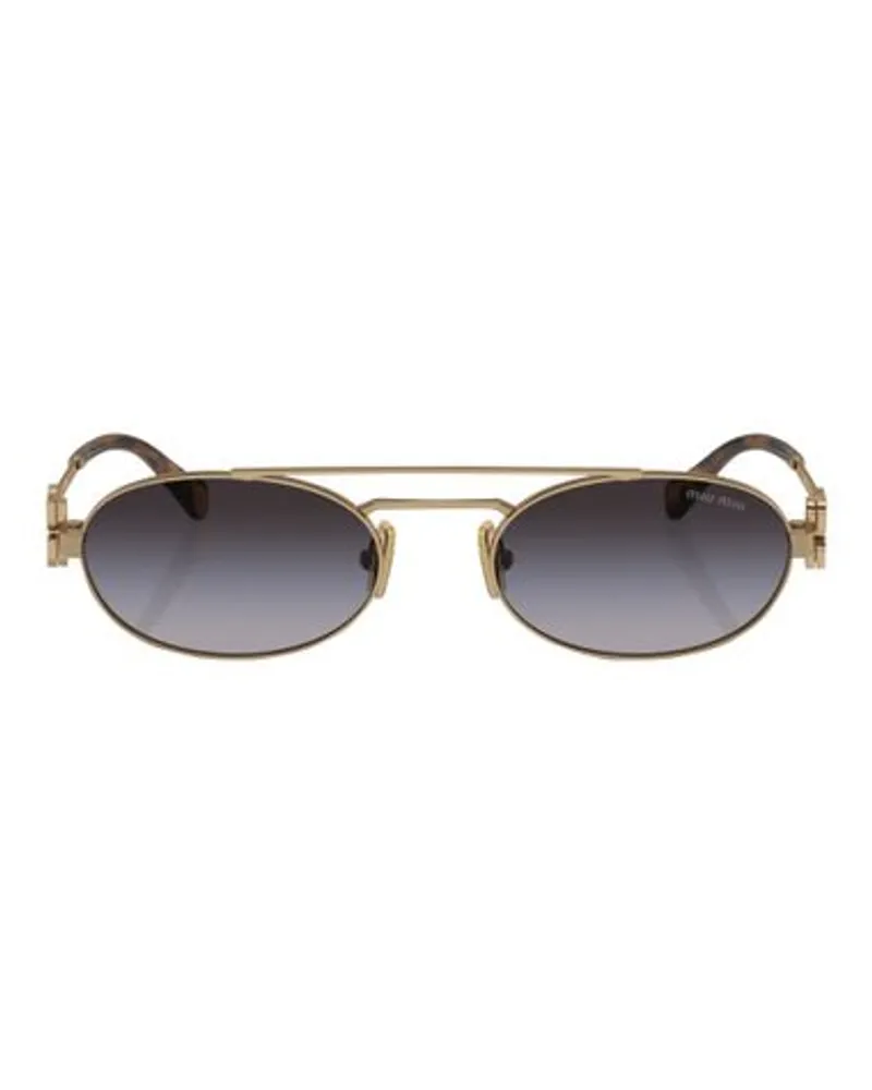 Miu Miu Ovale Sonnenbrille Gold