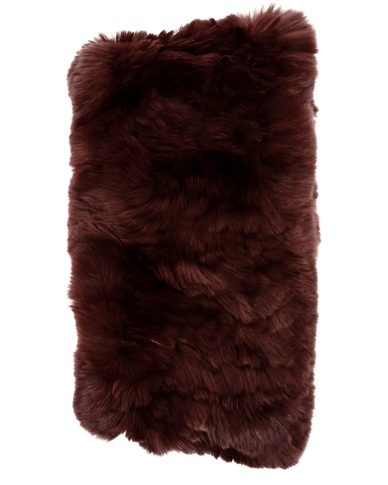 Yves Salomon Bandana aus Rex-Kaninchenfell Red