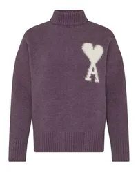 AMI Paris Rollkragenpullover Ami de Cœur Purple