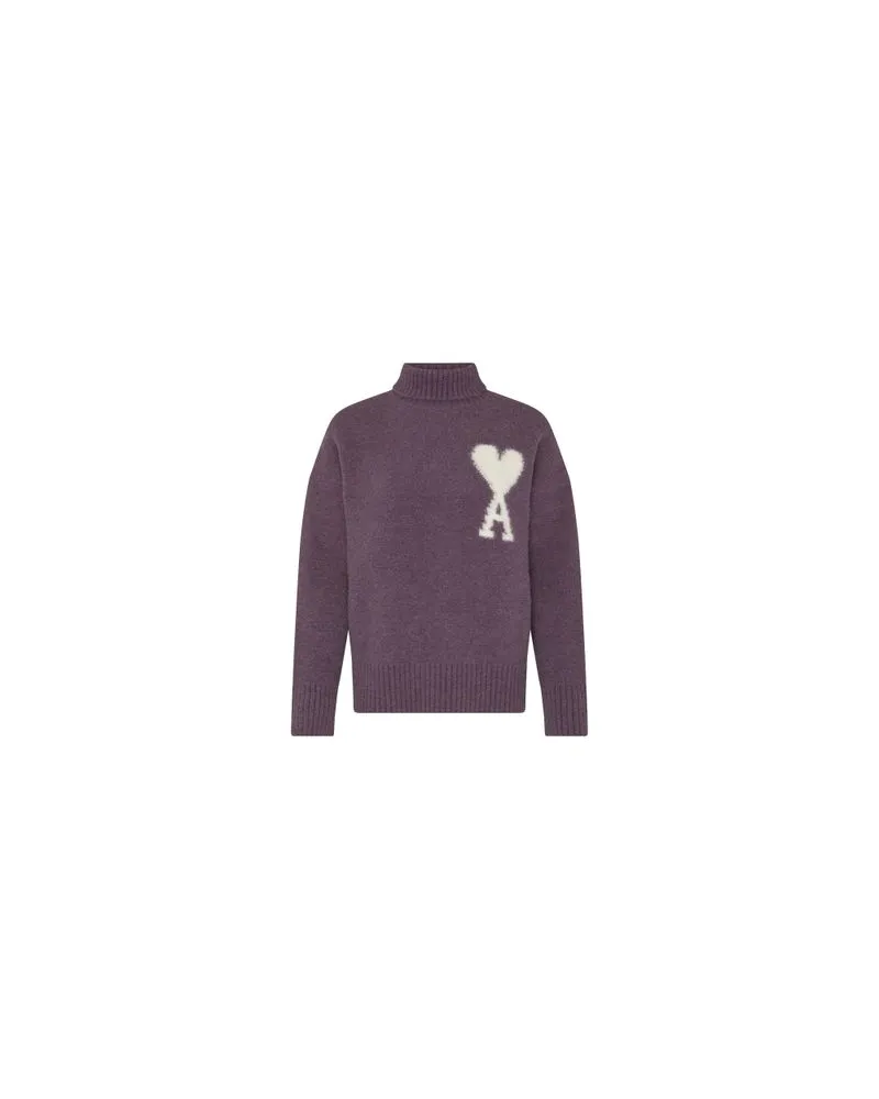 AMI Paris Rollkragenpullover Ami de Cœur Purple