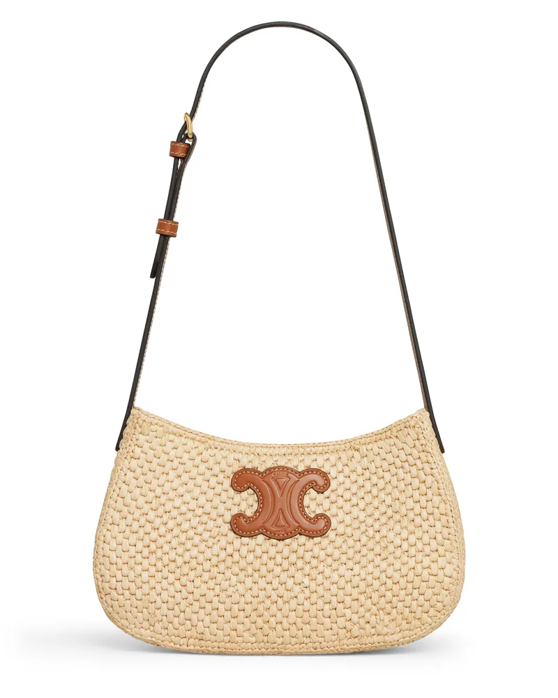 Celine Mittelgrosse Tilly tasche aus bast und kalbsleder 