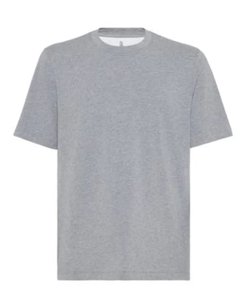 Brunello Cucinelli Rundhals-T-Shirt Grey