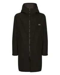 Dolce & Gabbana Nylon-Parka mit Kapuze Black