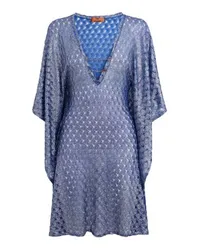 Missoni Kurzer Strand-Kaftan in Spitzenoptik Blue