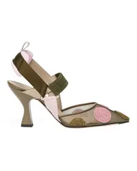 Fendi Slingbacks mit hohem Absatz Green