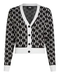 Karl Lagerfeld Kurz geschnittener Cardigan mit KL-Monogramm Black