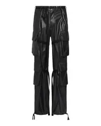 Ann Demeulemeester Cargo-Hose mit Knitterpapier-Effekt Black