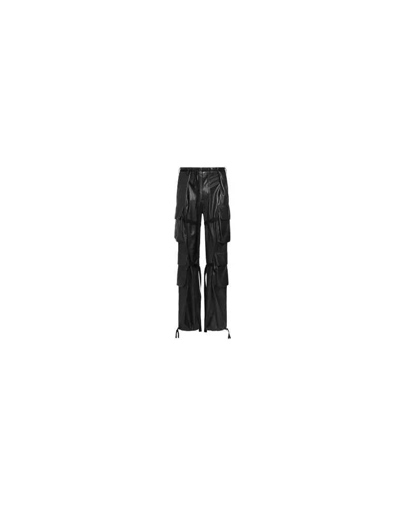 Ann Demeulemeester Cargo-Hose mit Knitterpapier-Effekt Black