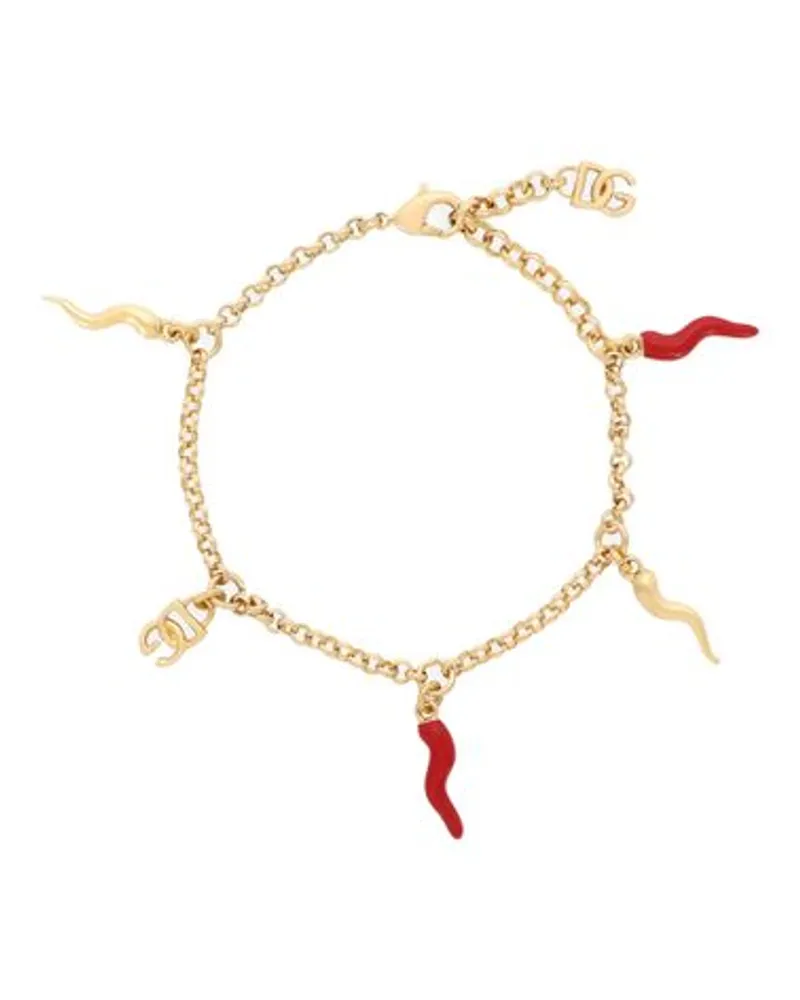 Dolce & Gabbana Armband mit DG-Logo und Anhängern Gold