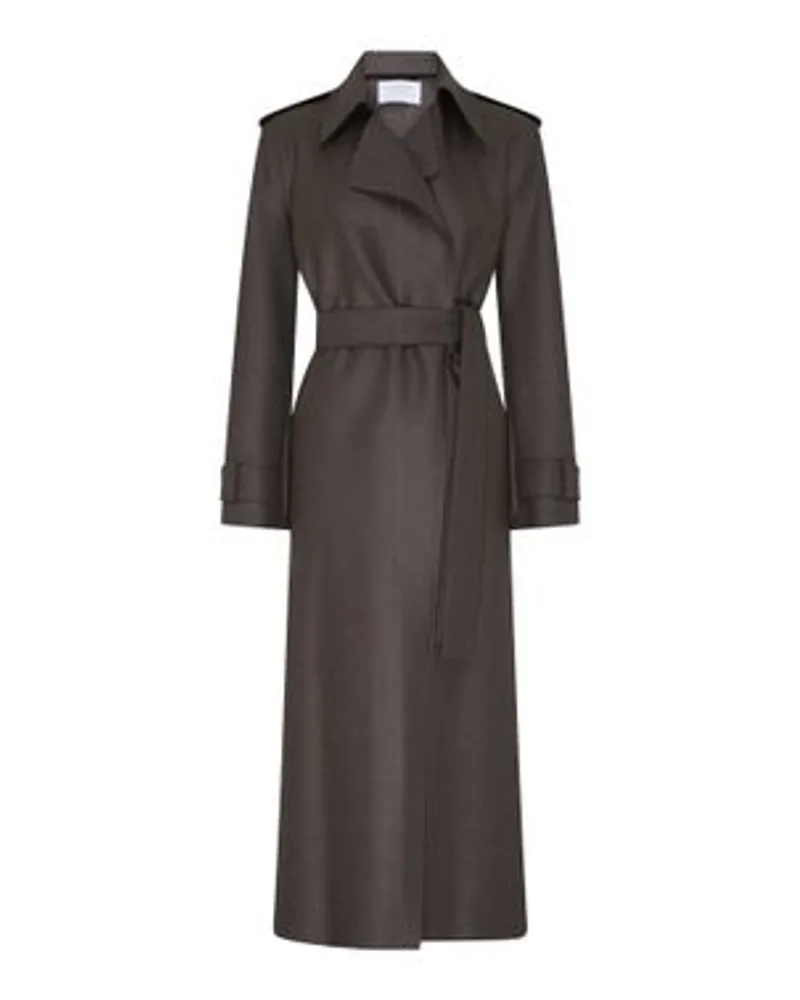 Harris Wharf London Langer Trenchcoat mit Doppelnaht Grey