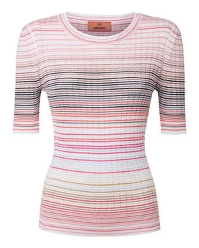 Missoni Kurzärmeliger Rundhalspullover Multicolor