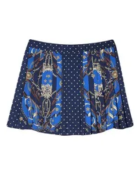 Sandro Gemusterter Seiden-Skort Blue