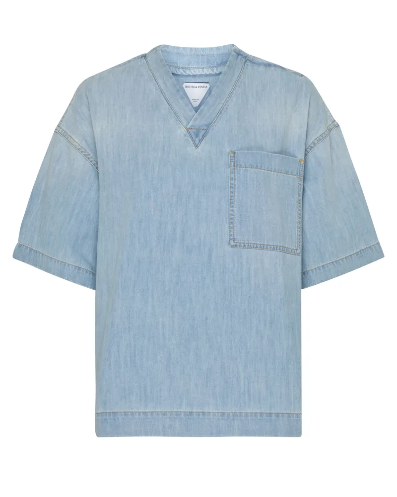 Bottega Veneta T-Shirt aus hell gebleichtem Denim 
