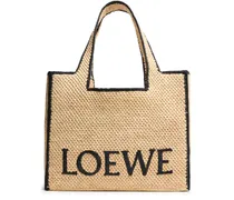 Große Tote Bag  Font aus Raffia