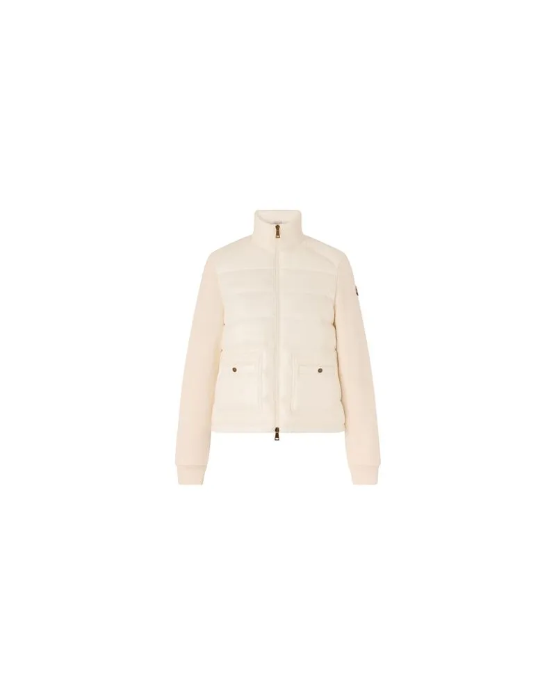 Moncler Jacke aus zwei Materialien mit Reißverschluss und Logo Orange