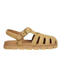 Prada Sandalen mit Logo Beige