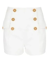 Balmain Shorts mit 6 Knöpfen White