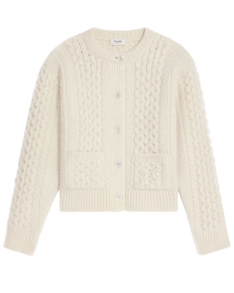 Celine Triomphe Strickjacke aus Wolle in Aranstrick 