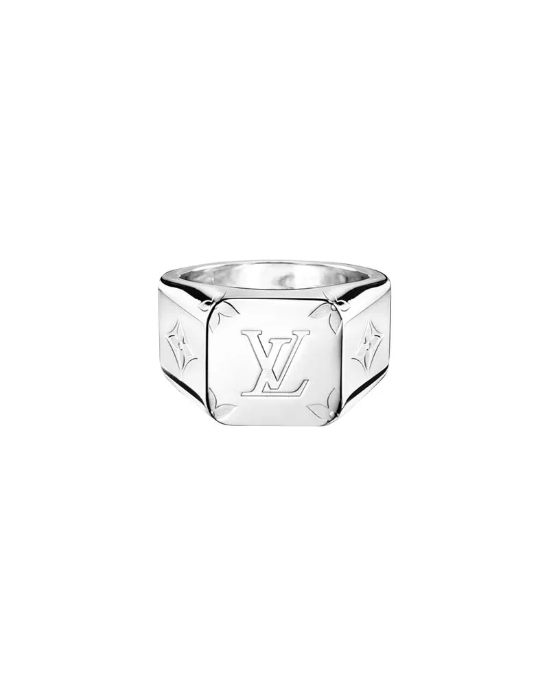 Louis Vuitton Monogram signet ring White