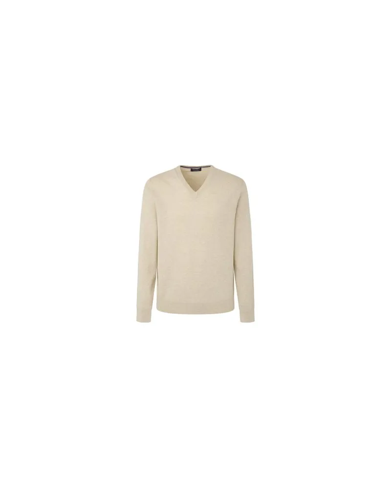 Hackett Kaschmirpullover mit V-Ausschnitt Beige