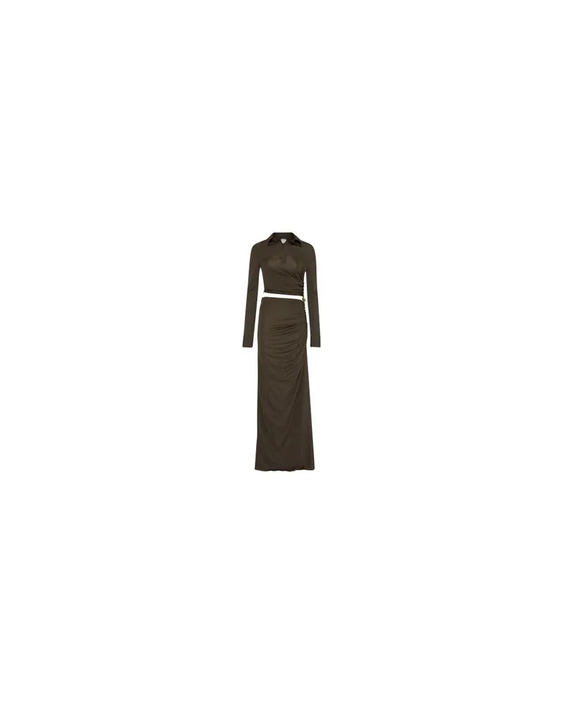 Bottega Veneta Long flowing dress in viscose Green