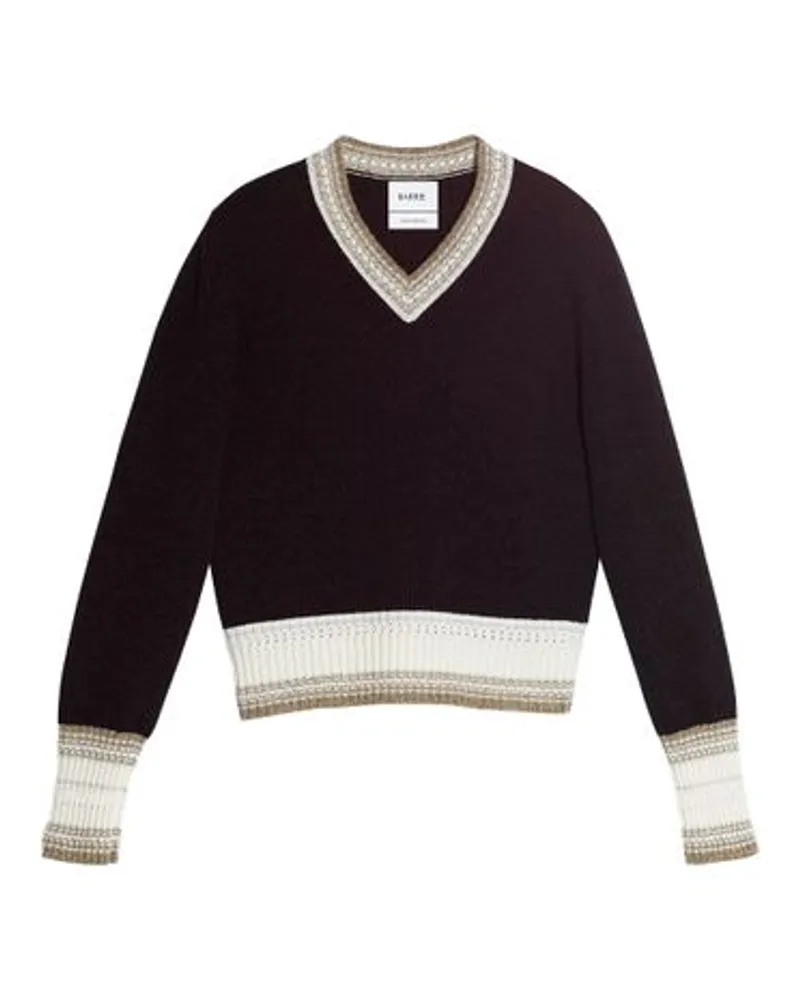 Barrie Kaschmirpullover mit V-Ausschnitt Beige