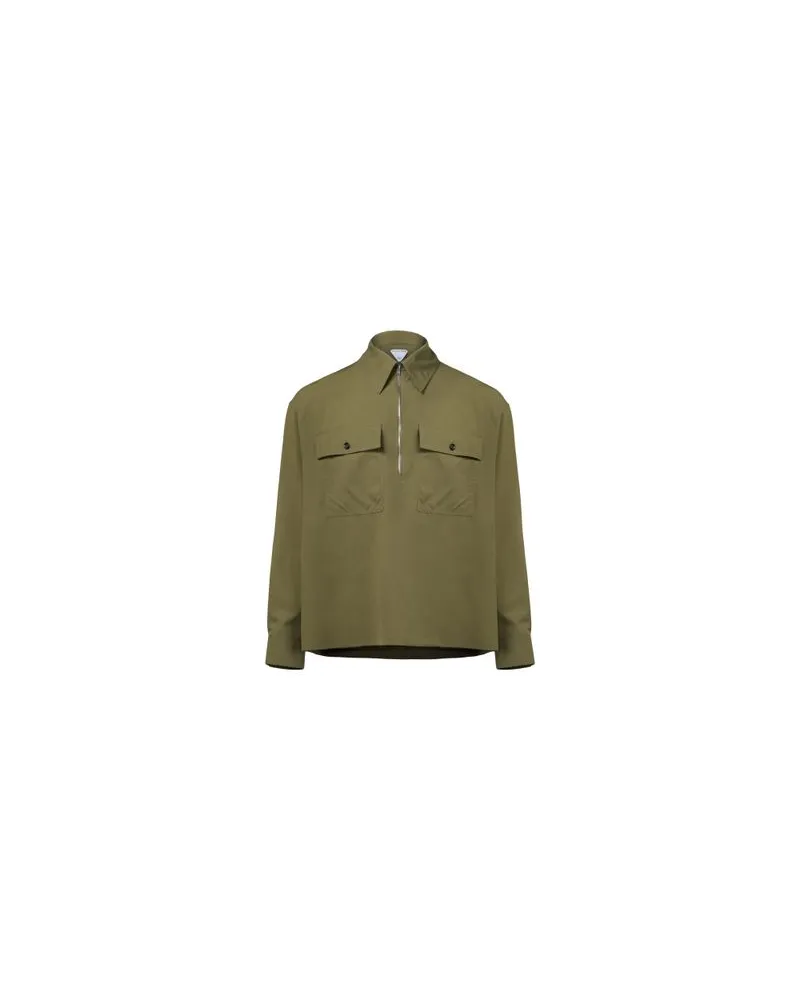 Bottega Veneta Lightweight cotton serge overshirt Green