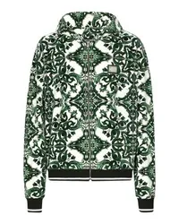 Dolce & Gabbana Hoodie mit Reißverschluss und Majolika-Print Multicolor