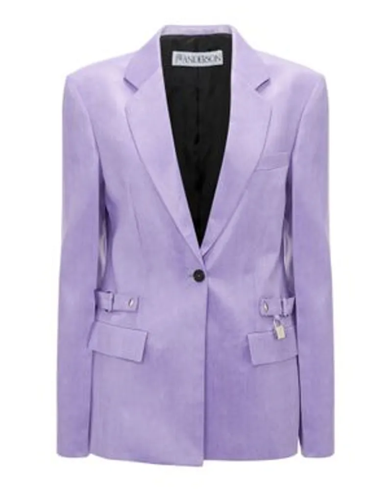 J.W.Anderson Blazer mit Gurt und Vorhängeschloss Purple