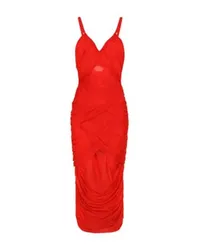 Dolce & Gabbana Drapiertes Midikleid Red