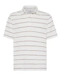 Brunello Cucinelli Poloshirt mit Hemdkragen White