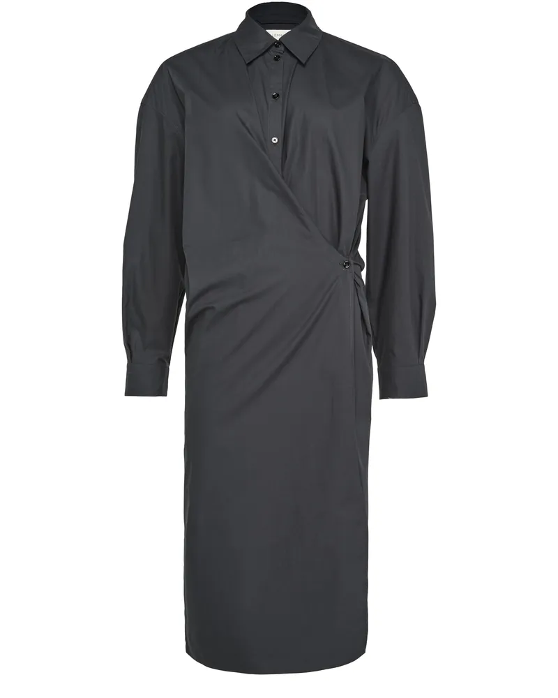 Christophe Lemaire Verschlungenes Kleid mit geradem Kragen 