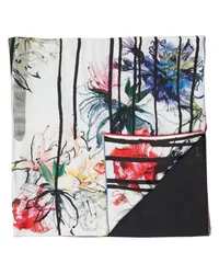 Alexander McQueen Foulard mit Blumen- und Farbeffekt-Print White