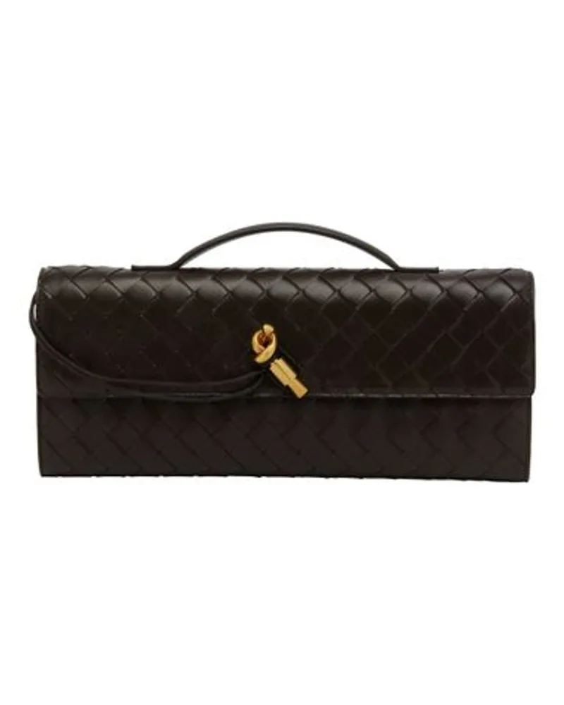 Bottega Veneta Lange Clutch mit Henkel Andiamo Brown