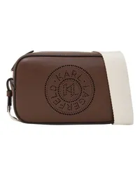 Karl Lagerfeld K/Circle Crossbody-Tasche mit Lochmuster Brown