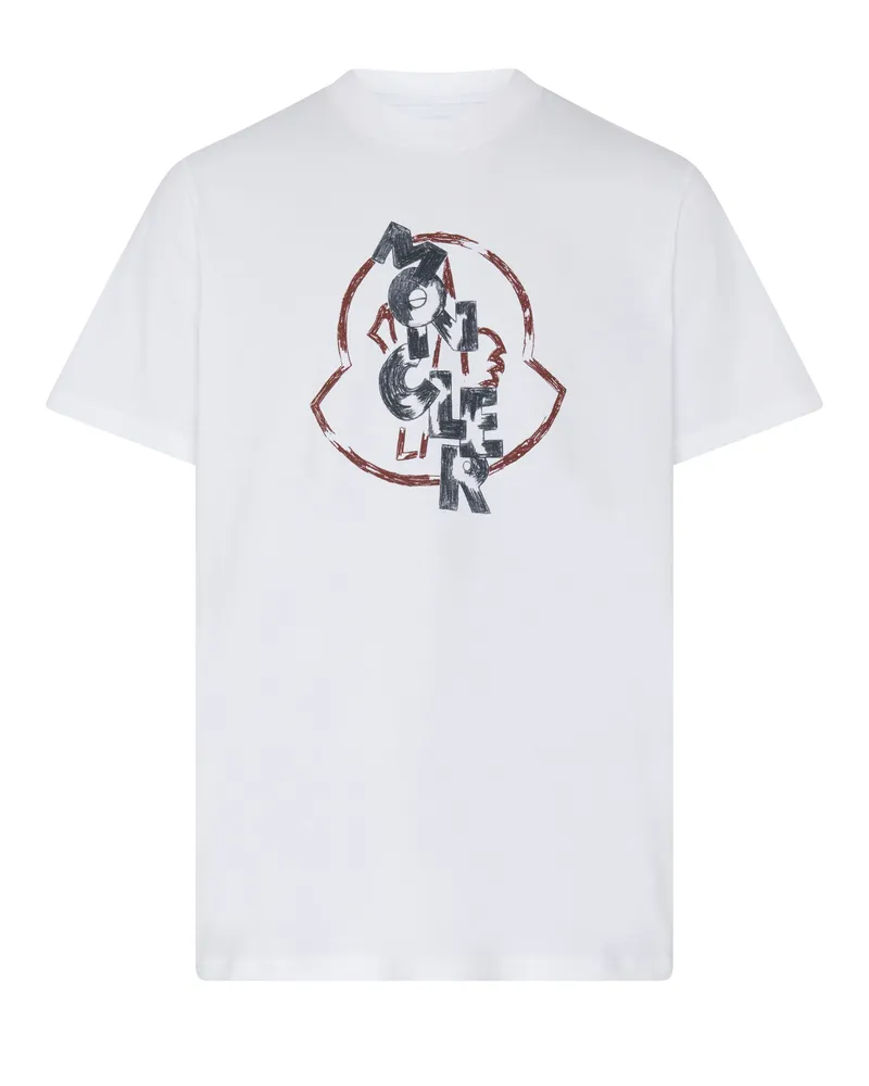 Moncler Kurzarm-T-Shirt mit Print 