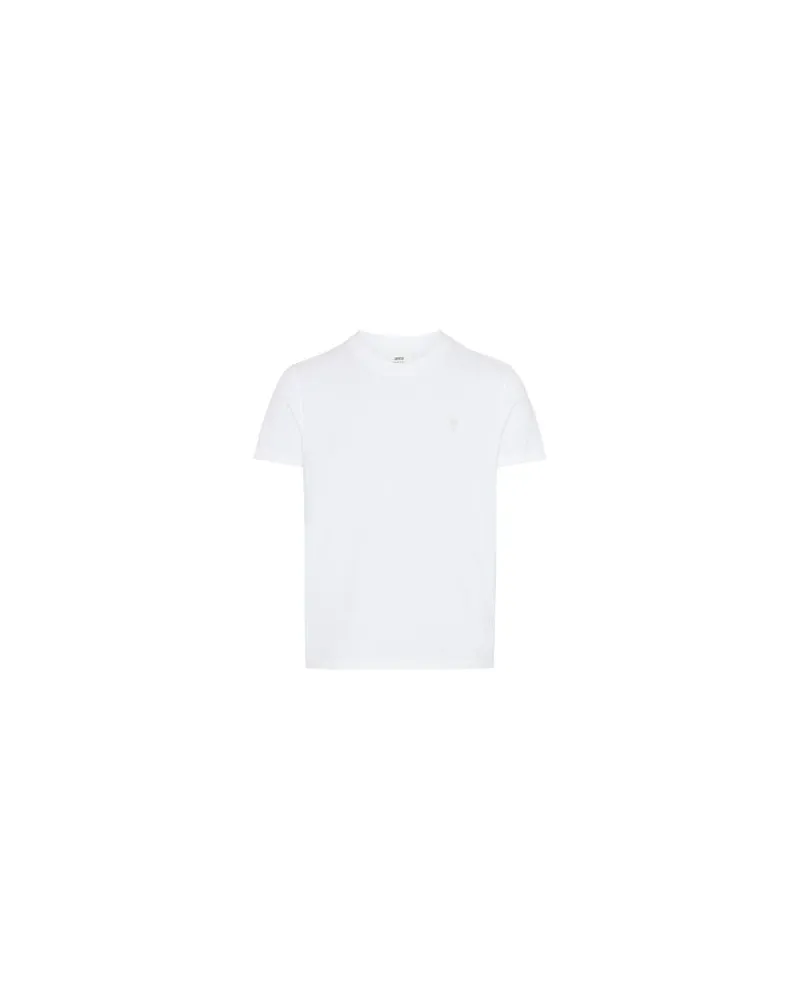 AMI Paris T-Shirt Ami De Coeur Ton in Ton White