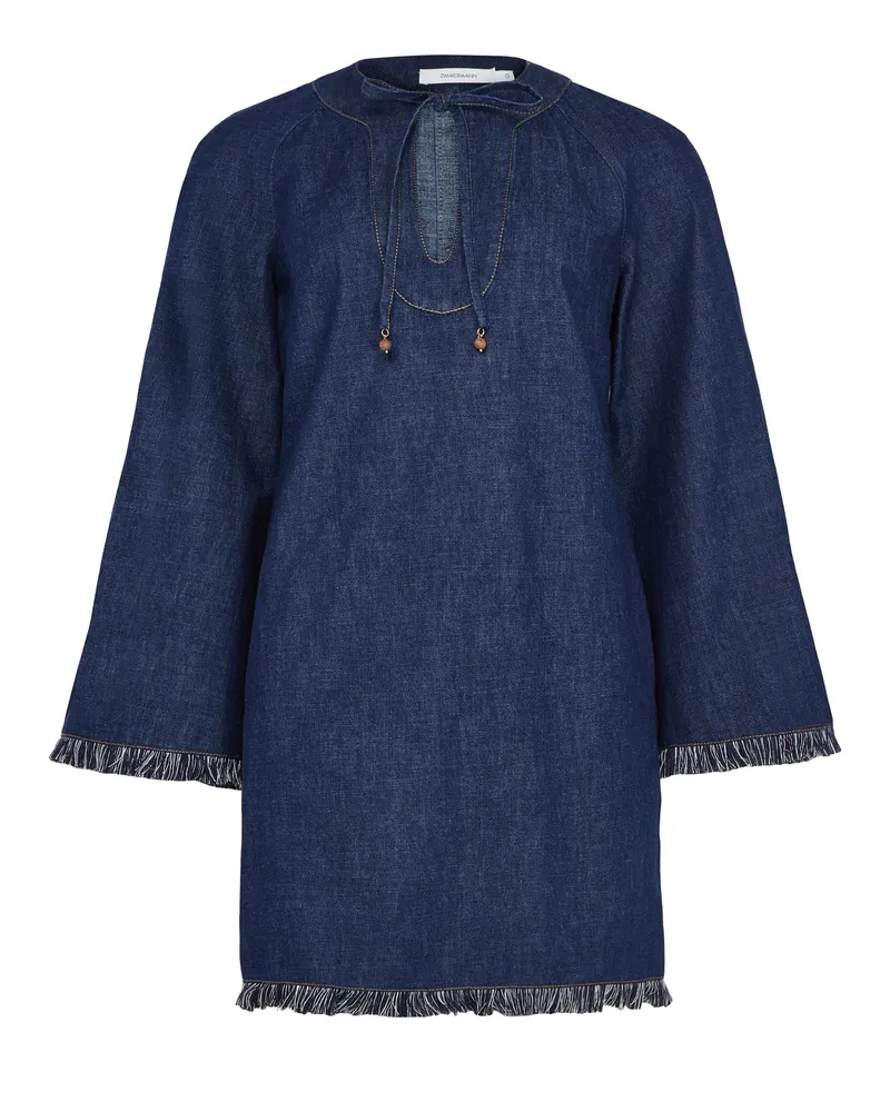 Zimmermann Mini-Jeanskleid Rhiannon mit Fransen 