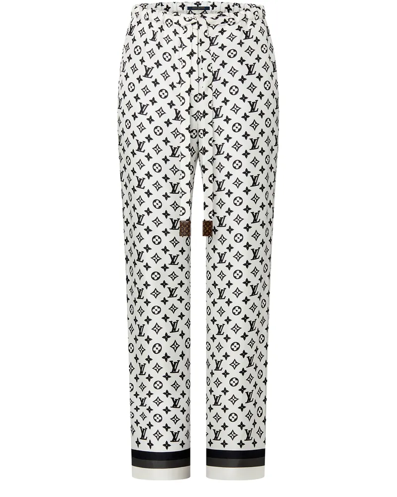 Louis Vuitton Schlafanzughose mit gestreiftem Detail und Monogram-Motiv samt 3D-Effekt 