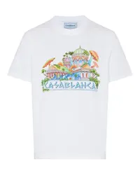 Casablanca Paris T-Shirt mit Print The Road To Knowledge White