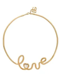 Dolce & Gabbana Halbfeste Halskette mit „Love“-Schriftzug Gold