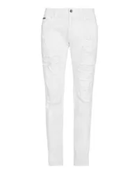 Dolce & Gabbana Weiße Stretch-Jeans Skinny Fit Multicolor