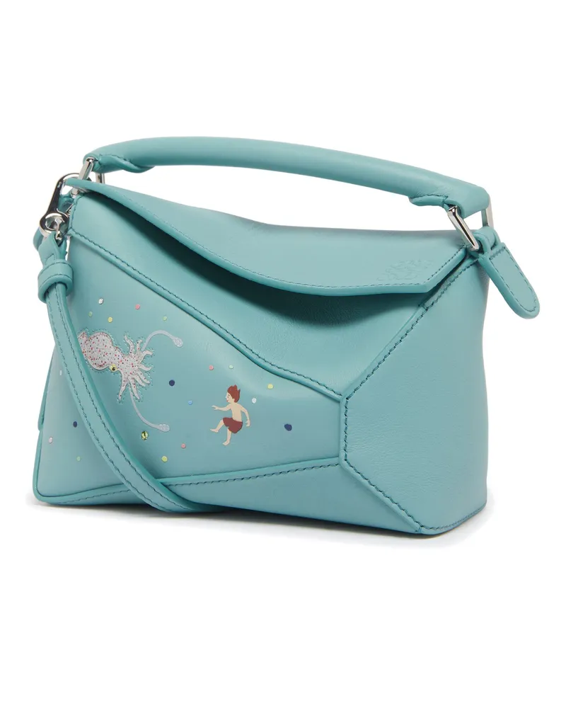 Loewe Unterwasserwelt-Mini-Tasche Puzzle Edge aus klassischem Kalbsleder 